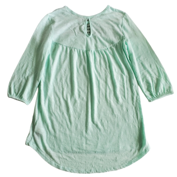 Old Navy Girl's Lace Panel Tunic with 3/4 Sleeves, Aqua, L - Picture 2 of 7